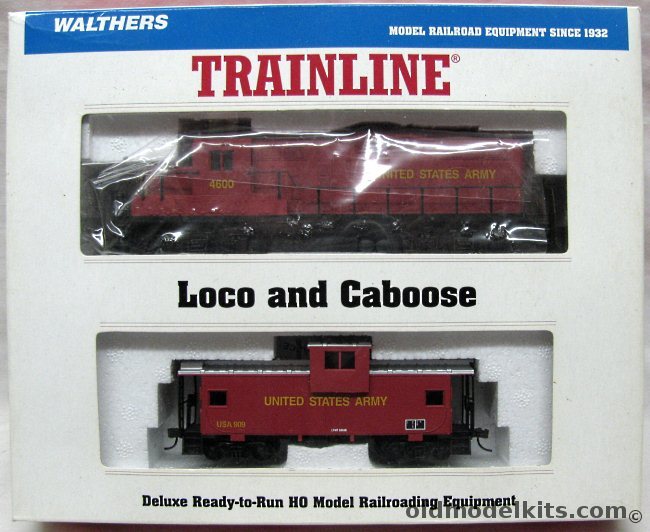 Walthers HO Trainline US Army GP9 Locomotive & Caboose Pack - HO Scale, 931-701 plastic model kit